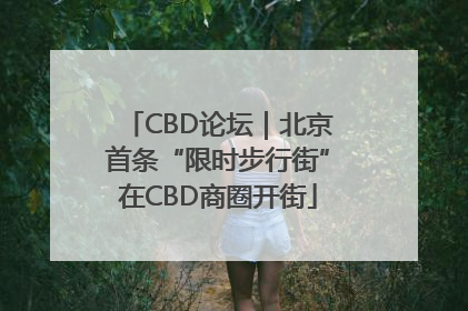 CBD论坛｜北京首条“限时步行街”在CBD商圈开街