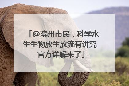 @滨州市民：科学水生生物放生放流有讲究 官方详解来了