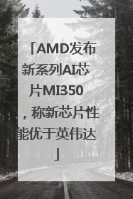 AMD发布新系列AI芯片MI350，称新芯片性能优于英伟达