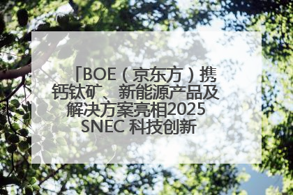 BOE（京东方）携钙钛矿、新能源产品及解决方案亮相2025 SNEC 科技创新赋能行业绿色发展