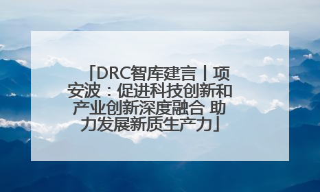 DRC智库建言丨项安波：促进科技创新和产业创新深度融合 助力发展新质生产力
