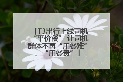 T3出行上线司机“平价餐” 让司机群体不再“用餐难”、“用餐贵”